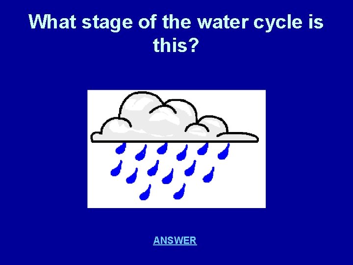 What stage of the water cycle is this? ANSWER 