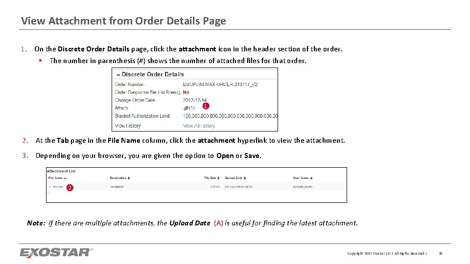 View Attachment from Order Details Page 1. On the Discrete Order Details page, click