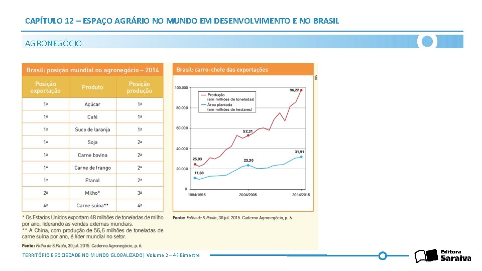 CAPÍTULO 12 – ESPAÇO AGRÁRIO NO MUNDO EM DESENVOLVIMENTO E NO BRASIL AGRONEGÓCIO TERRITÓRIO