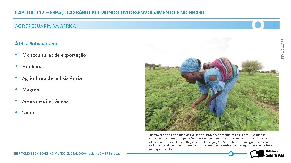 CAPÍTULO 12 – ESPAÇO AGRÁRIO NO MUNDO EM DESENVOLVIMENTO E NO BRASIL SEYLLOU/AFP AGROPECUÁRIA