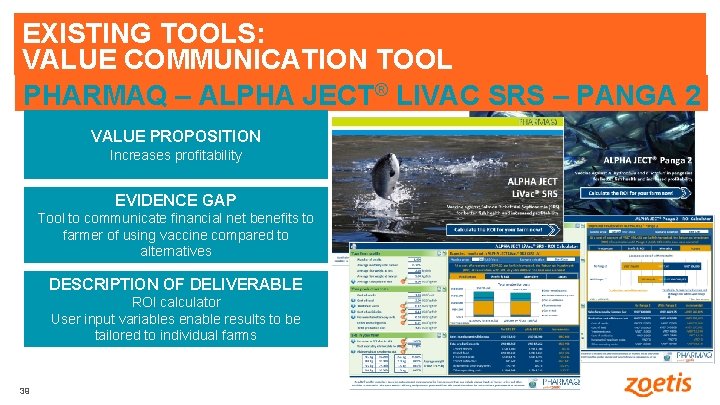 EXISTING TOOLS: VALUE COMMUNICATION TOOL PHARMAQ – ALPHA JECT® LIVAC SRS – PANGA 2