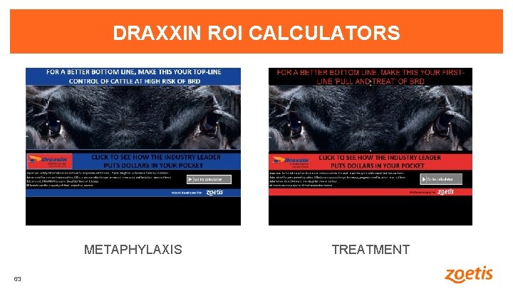 DRAXXIN ROI CALCULATORS 63 63 METAPHYLAXIS TREATMENT 