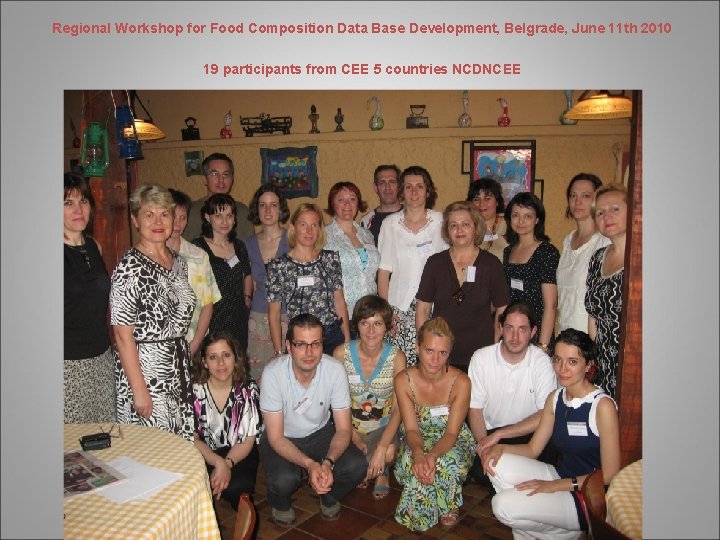 Regional Workshop for Food Composition Data Base Development, Belgrade, June 11 th 2010 19