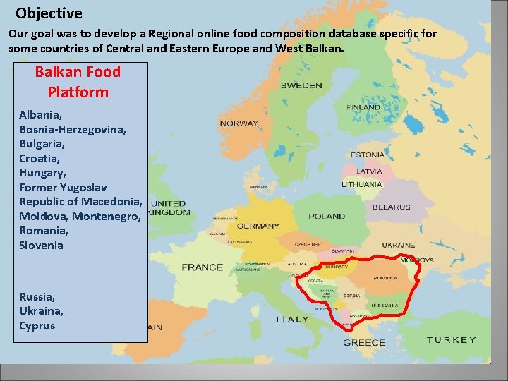 Objective Our goal was to develop a Regional online food composition database specific for