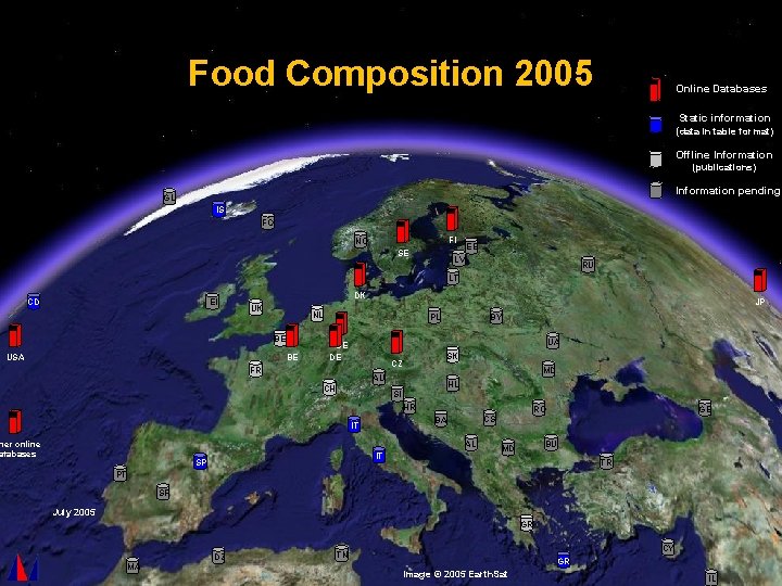 Food Composition 2005 Online Databases Static information (data in table format) Offline Information (publications)