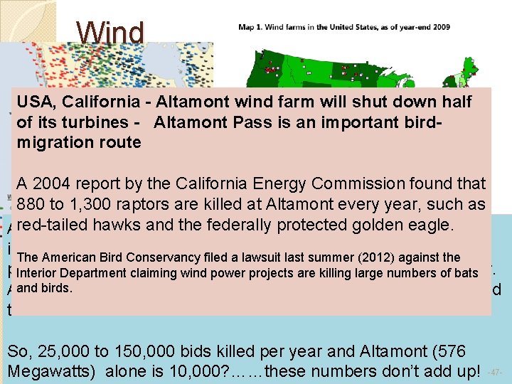 Wind USA, California - Altamont wind farm will shut down half of its turbines