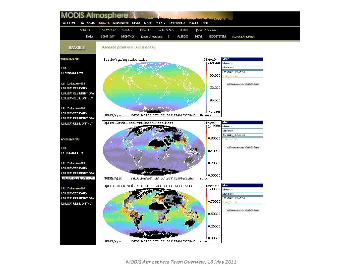 MODIS Atmosphere Team Overview, 18 May 2011 