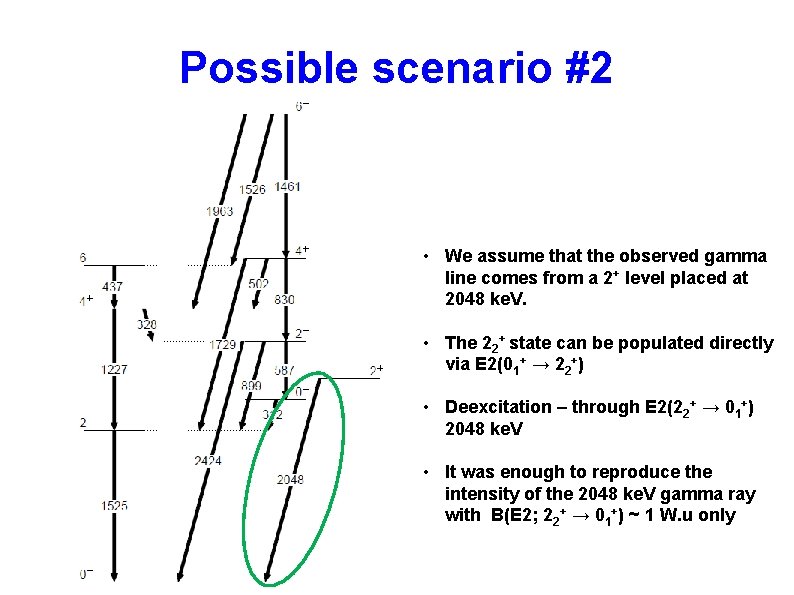 Possible scenario #2 • We assume that the observed gamma line comes from a