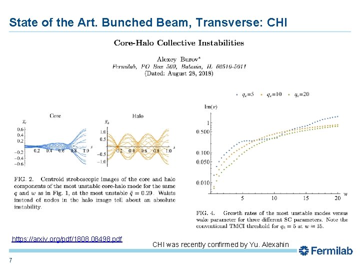 State of the Art. Bunched Beam, Transverse: CHI https: //arxiv. org/pdf/1808. 08498. pdf 7