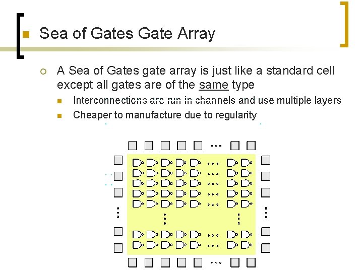 n Sea of Gates Gate Array ¡ A Sea of Gates gate array is