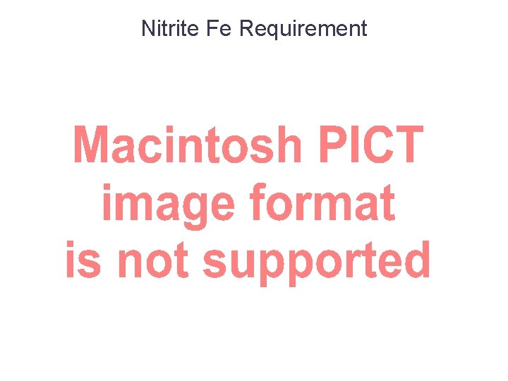 Nitrite Fe Requirement 