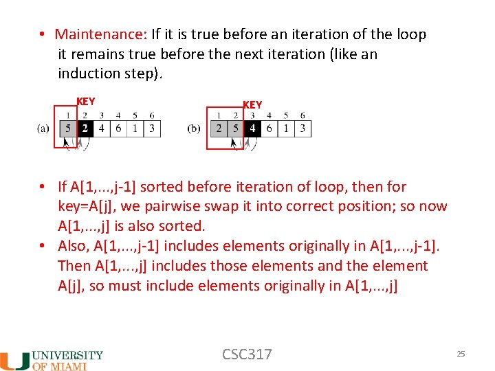  • Maintenance: If it is true before an iteration of the loop it