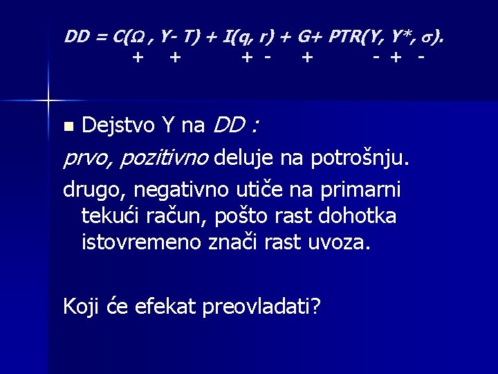 DD = C( , Y- T) + I(q, r) + G+ PTR(Y, Y*, ).