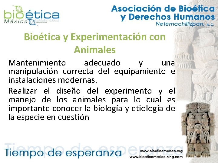 Bioética y Experimentación con Animales Mantenimiento adecuado y una manipulación correcta del equipamiento e