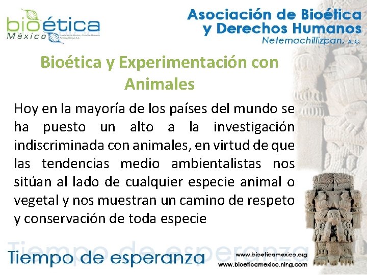 Bioética y Experimentación con Animales Hoy en la mayoría de los países del mundo