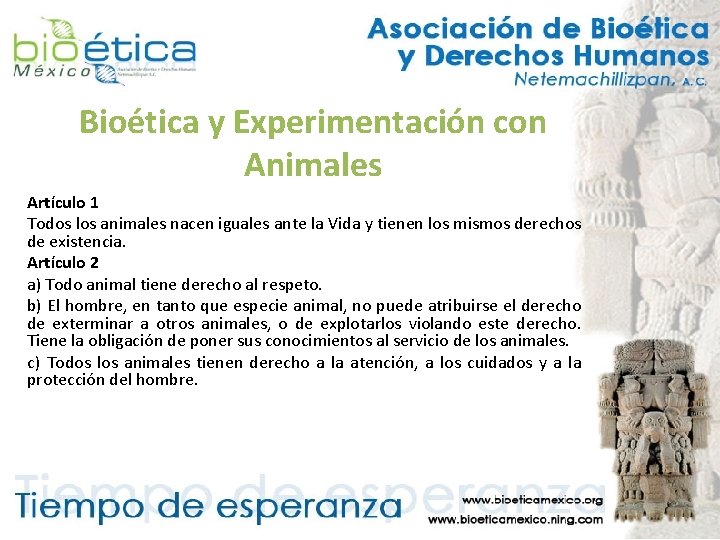 Bioética y Experimentación con Animales Artículo 1 Todos los animales nacen iguales ante la