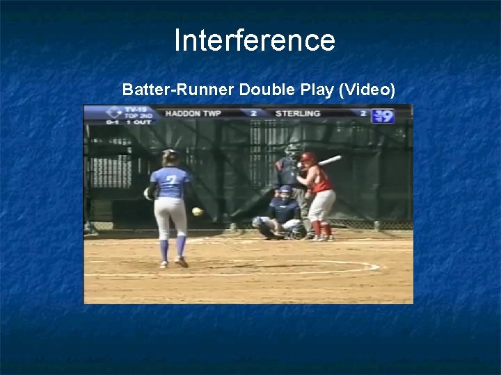 Interference Batter-Runner Double Play (Video) 