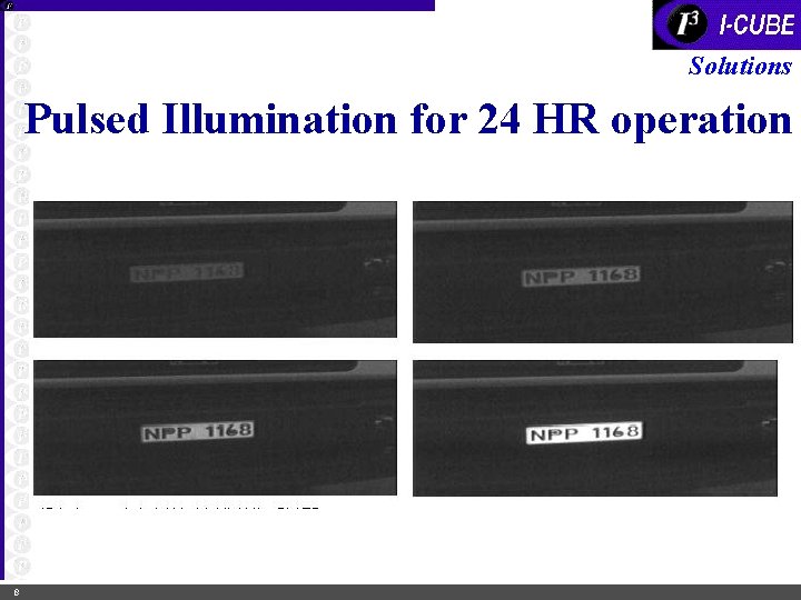 Solutions Pulsed Illumination for 24 HR operation 8 