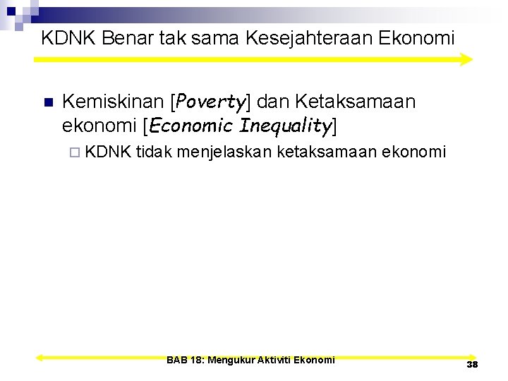 KDNK Benar tak sama Kesejahteraan Ekonomi n Kemiskinan [Poverty] dan Ketaksamaan ekonomi [Economic Inequality]