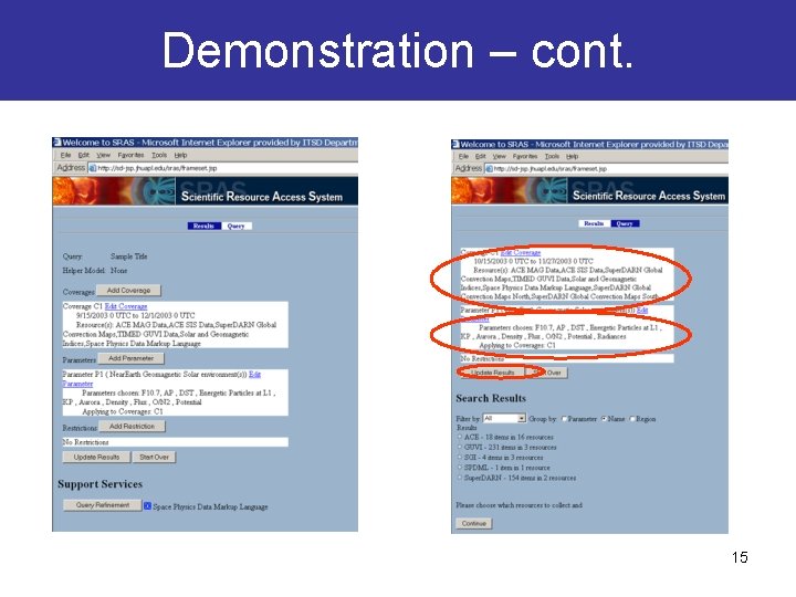 Demonstration – cont. 15 