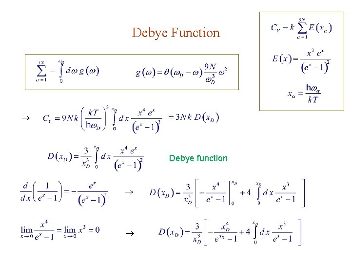 Debye Function Debye function 