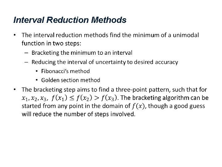 Interval Reduction Methods • 
