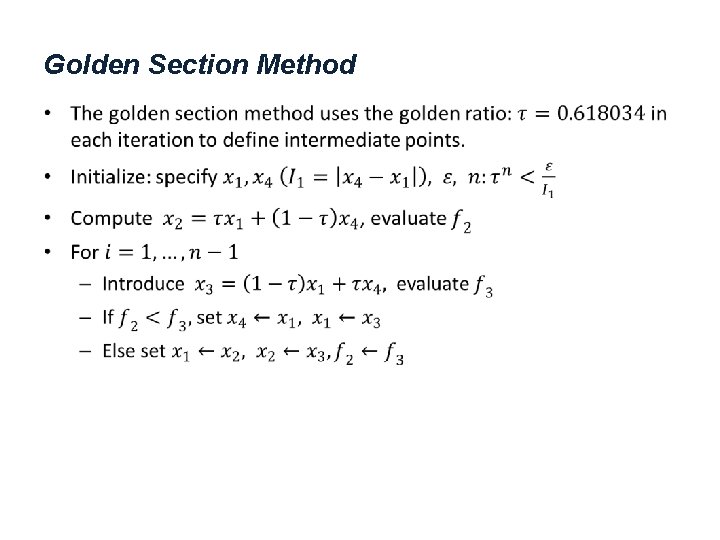 Golden Section Method • 