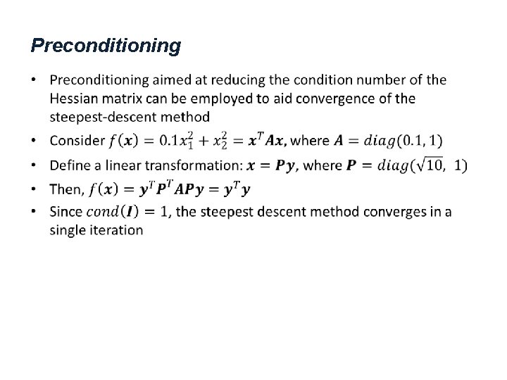 Preconditioning • 