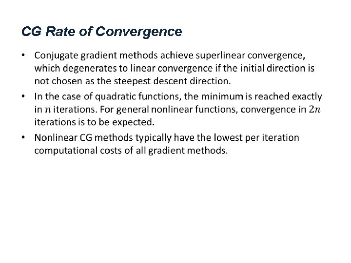 CG Rate of Convergence • 