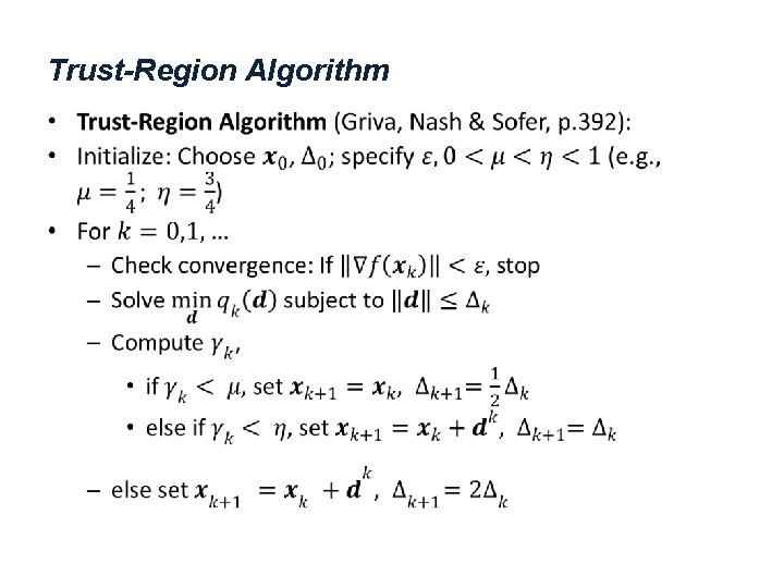 Trust-Region Algorithm • 