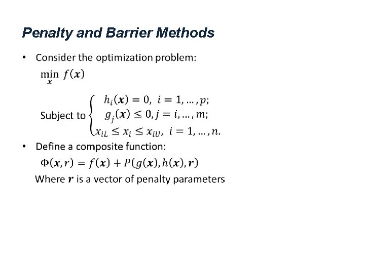 Penalty and Barrier Methods • 