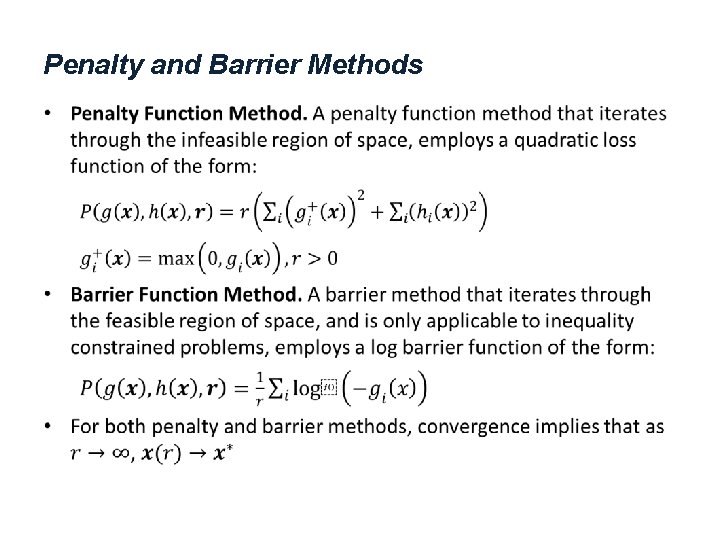 Penalty and Barrier Methods • 