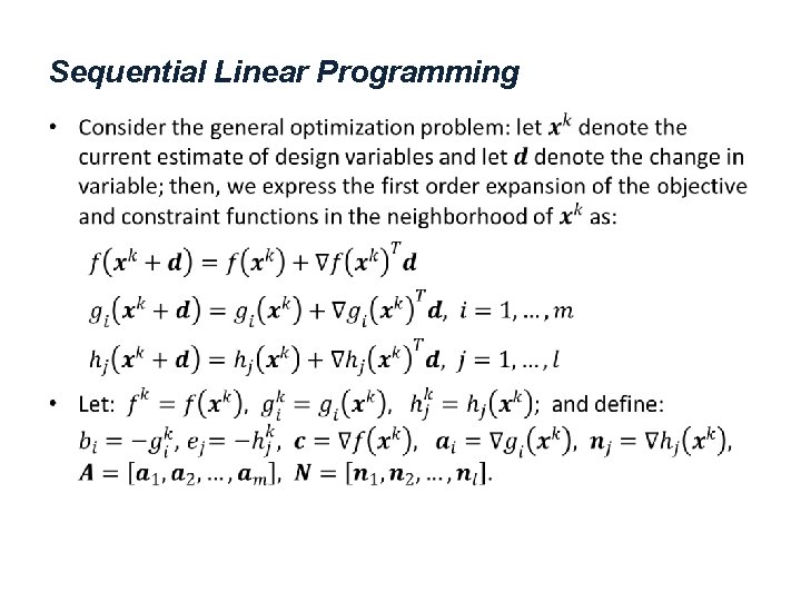 Sequential Linear Programming • 