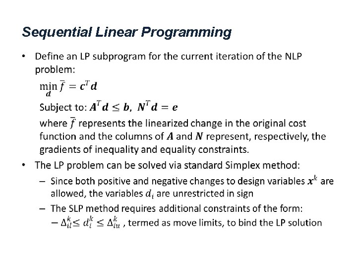 Sequential Linear Programming • 