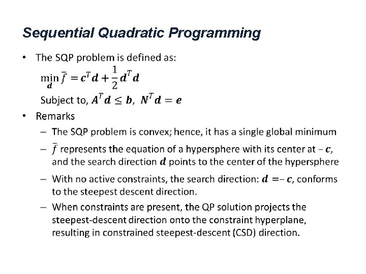 Sequential Quadratic Programming • 