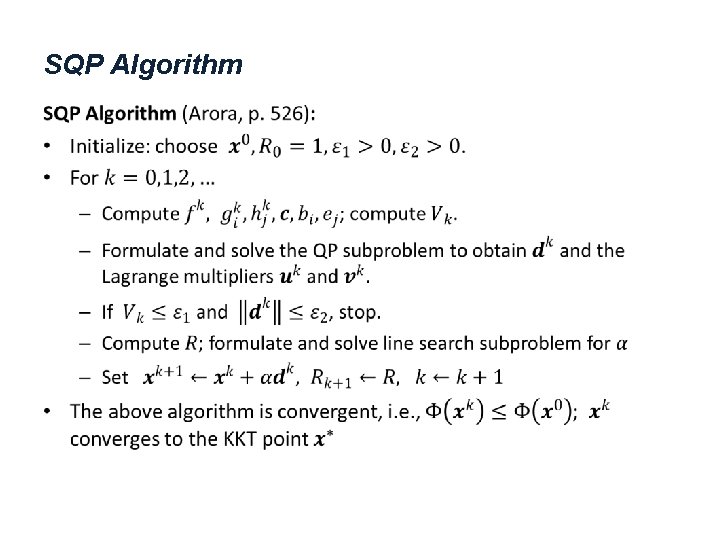 SQP Algorithm • 