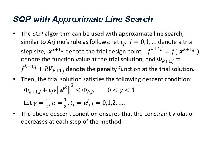 SQP with Approximate Line Search • 