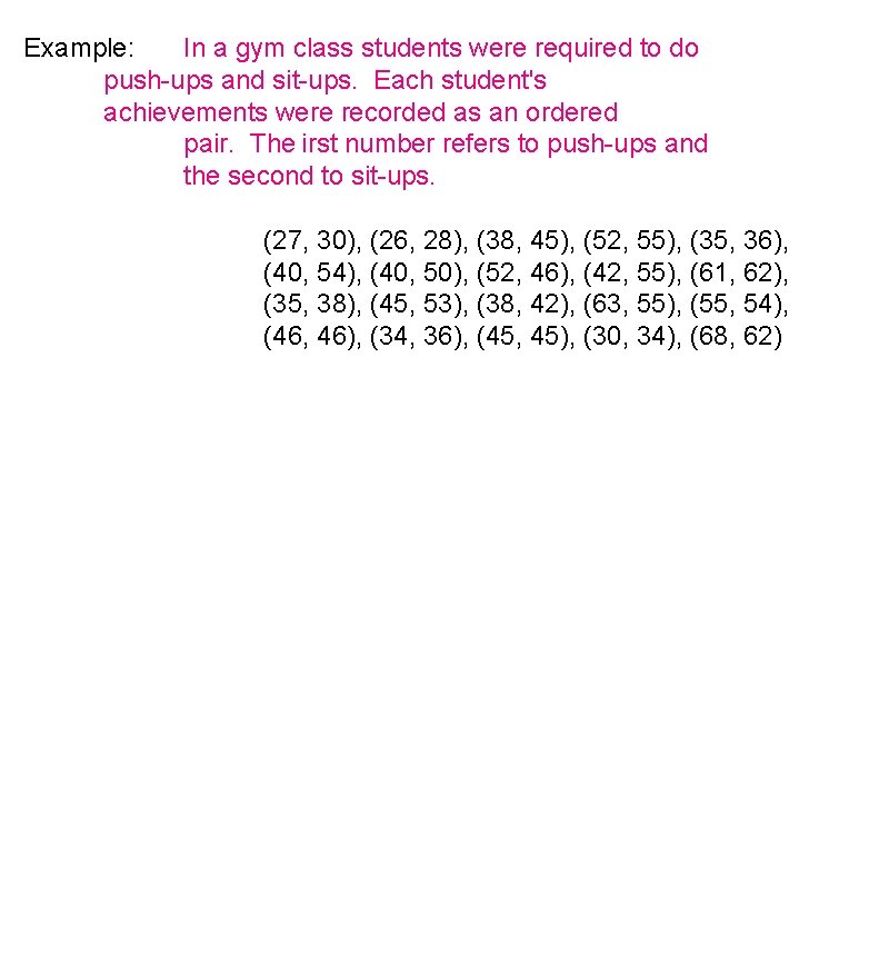 Example: In a gym class students were required to do
push-ups and sit-ups. Example: In a gym class students were required to do
push-ups and sit-ups.