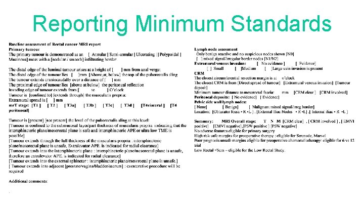 Reporting Minimum Standards 