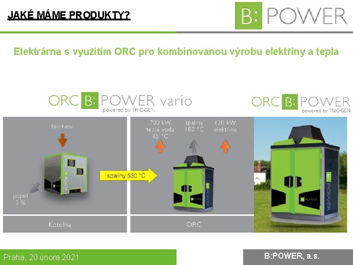 JAKÉ MÁME PRODUKTY? Elektrárna s využitím ORC pro kombinovanou výrobu elektřiny a tepla Praha,