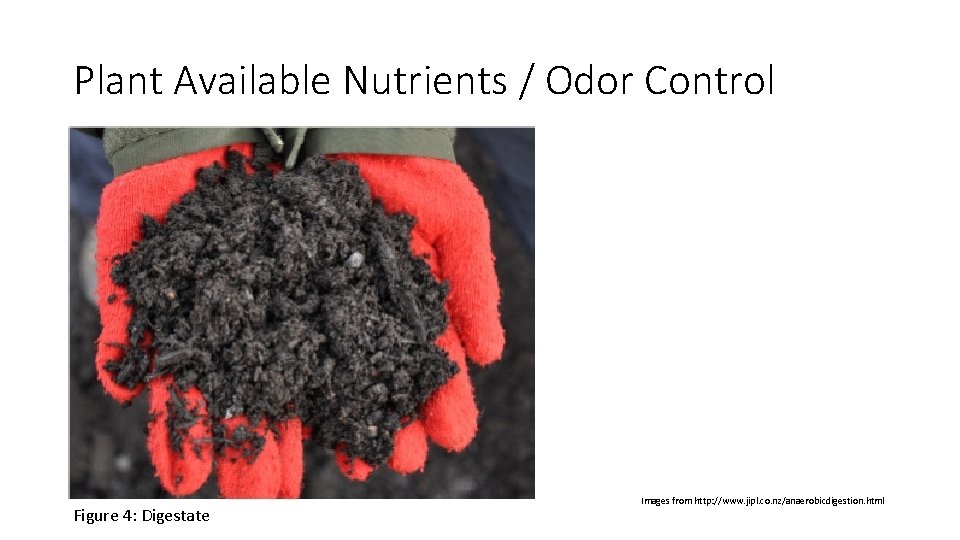 Plant Available Nutrients / Odor Control Figure 4: Digestate Images from http: //www. jipl.