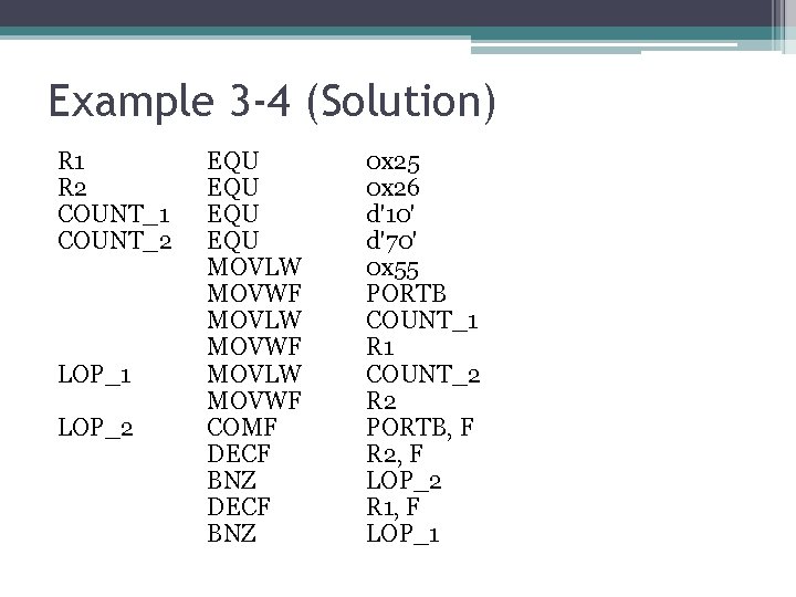Example 3 -4 (Solution) R 1 R 2 COUNT_1 COUNT_2 LOP_1 LOP_2 EQU EQU Example 3 -4 (Solution) R 1 R 2 COUNT_1 COUNT_2 LOP_1 LOP_2 EQU EQU