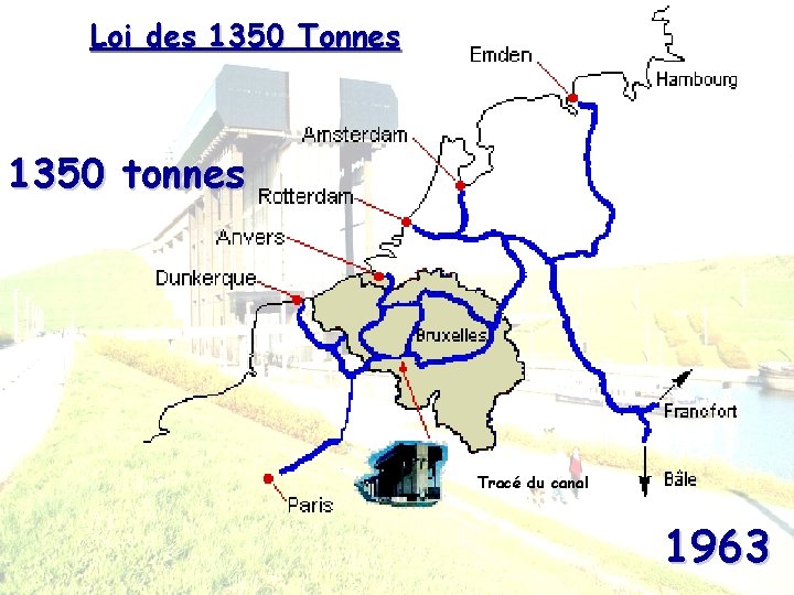  Loi des 1350 Tonnes 1350 tonnes Tracé du canal 1963 