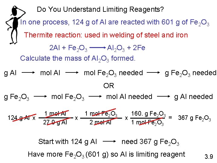 Do You Understand Limiting Reagents? In one process, 124 g of Al are reacted