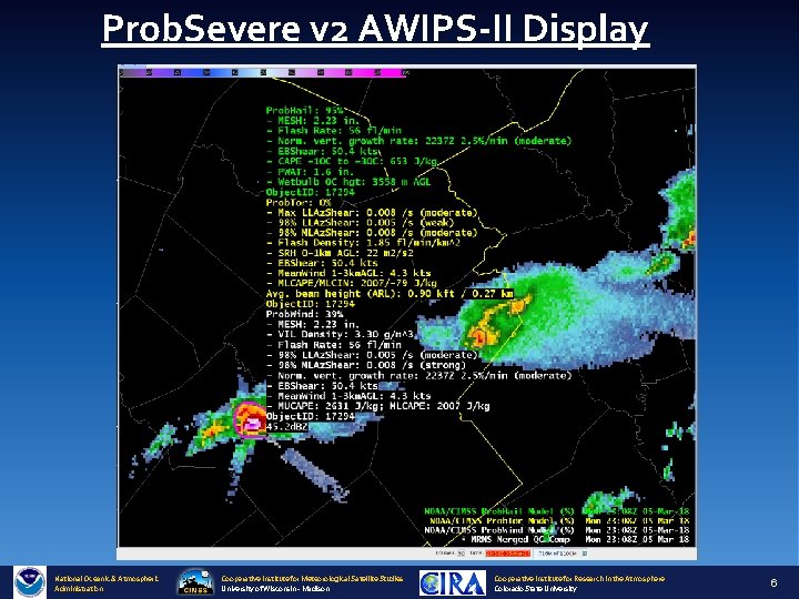 Prob. Severe v 2 AWIPS-II Display National Oceanic & Atmospheric Administration Cooperative Institute for