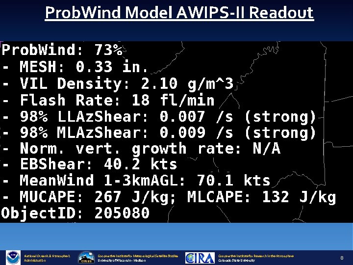Prob. Wind Model AWIPS-II Readout National Oceanic & Atmospheric Administration Cooperative Institute for Meteorological