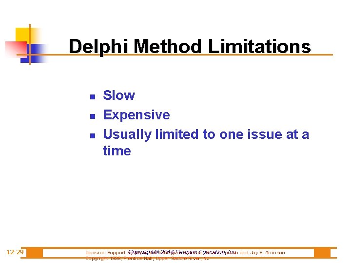 Delphi Method Limitations n n n 12 -29 Slow Expensive Usually limited to one