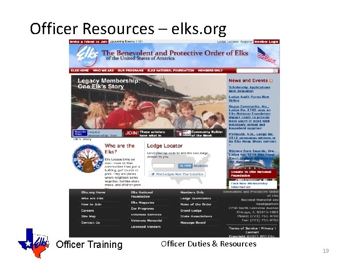 Officer Resources – elks. org Officer Training Officer Duties & Resources 19 