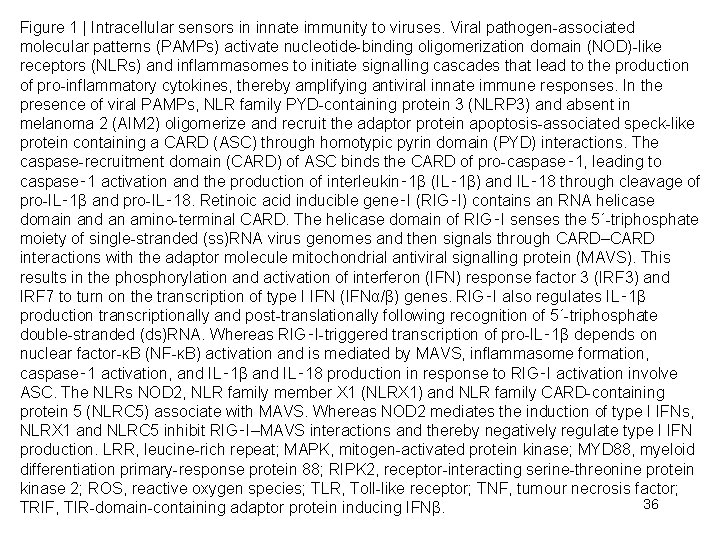 Figure 1 | Intracellular sensors in innate immunity to viruses. Viral pathogen-associated molecular patterns