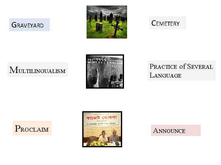 GRAVEYARD CEMETERY MULTILINGUALISM PRACTICE of SEVERAL LANGUAGE PROCLAIM ANNOUNCE 